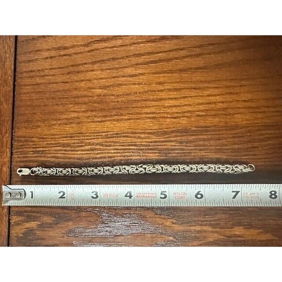 Vintage Handmade Sterling Silver Bracelet Link Chain 7.5" 25 gm 925 - Picture 3 of 7